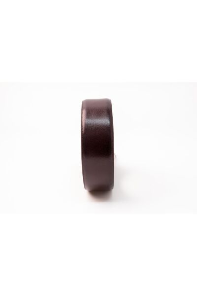 3.5 CM %100 HAKİKİ DERİ ÇİFT KAT KUMAŞ KEMERİ-KAHVERENGİ-TAKIM ELBİSELER İÇİN İDEAL KAHVERENGİ