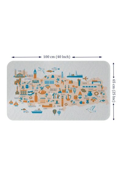 Eğitici Ve Öğretici Dekoratif Cocuk Odası Türkiye Haritası Duvar Sticker Karışık