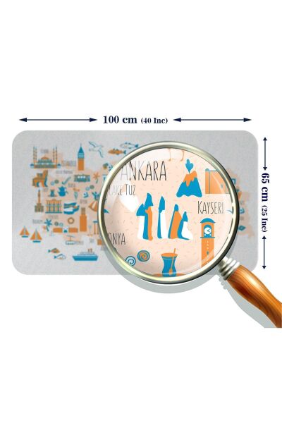 Eğitici Ve Öğretici Dekoratif Cocuk Odası Türkiye Haritası Duvar Sticker Karışık