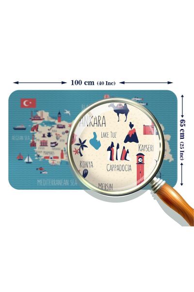 Eğitici Ve Öğretici Dekoratif Cocuk Odası Türkiye Haritası Duvar Sticker Karışık