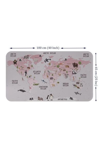 Eğitici Dünya Haritası Dünya Atlası Çocuk Ve Bebek Odası Duvar Sticker Karışık