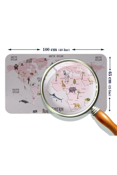 Eğitici Dünya Haritası Dünya Atlası Çocuk Ve Bebek Odası Duvar Sticker Karışık