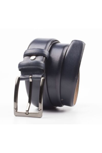 3,5 Cm Deri Klasik Erkek Kemer Fsm0350 Lacivert LACİVERT