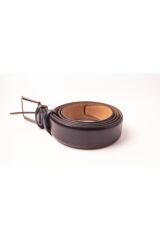 3.5 Cm   Hakiki Deri Çift Kat Kumaş Kemeri-lacivert-takım Elbiseler Için Ideal LACİVERT